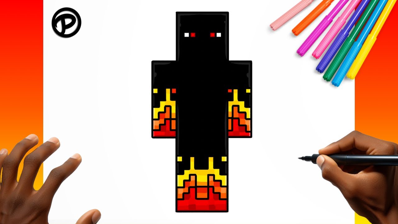 Como desenhar o Athos do Minecraft Passo a passo