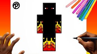 Como desenhar o Athos do Minecraft Passo a passo screenshot 5