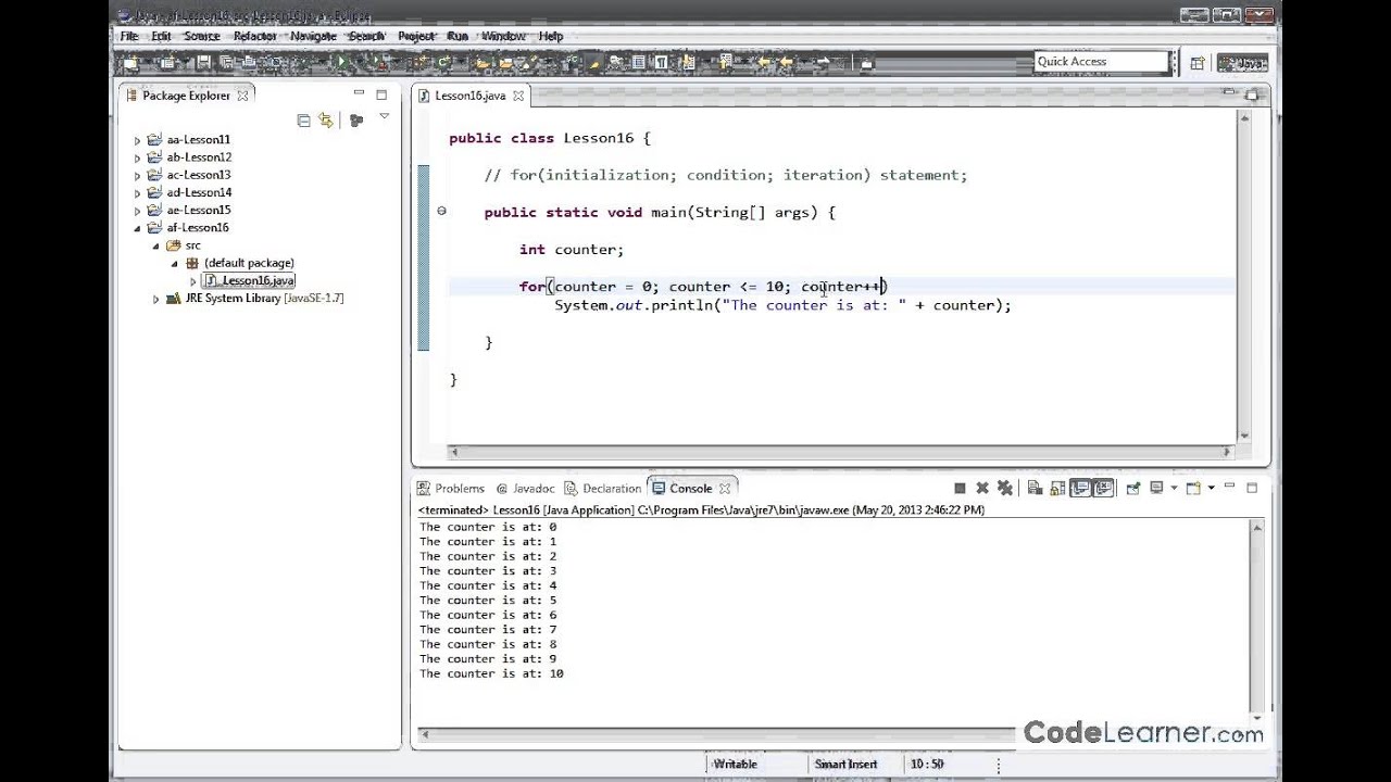 Mastering Java Programming(Section 16 -Single Line FOR Loops) - YouTube