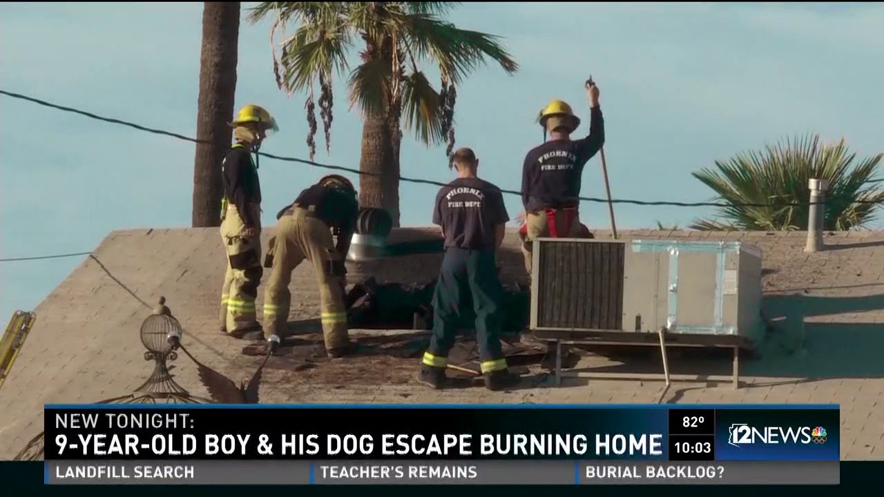 9-year-old boy and his dog escape burning home - YouTube