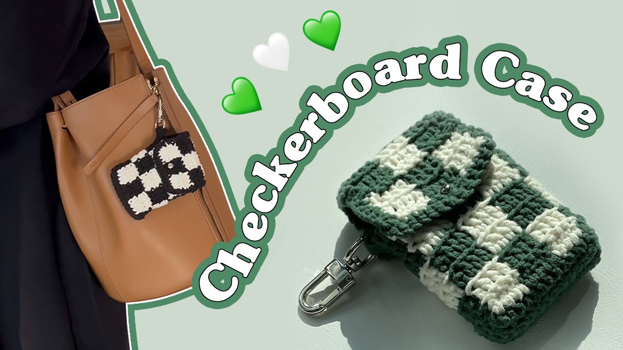 🖤🤍코바늘 체커보드 케이스 만들기🖤🤍 카드 지갑, 파우치 등 다용도로 사용해요!｜Checkerboard Wallet&Pouch Tutorial｜韓国で人気のある可愛いカードケース編み物