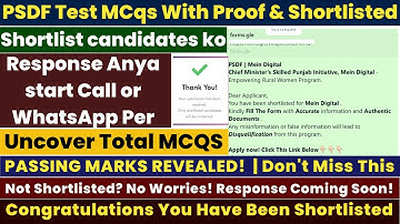PSDF Test MCQs with Proof | Shortlisted Candidates Response Update | Make Money Online & IT Courses