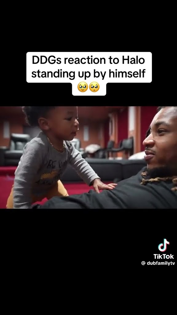 Halo standing up by himself #hoodnews #ddg #halo #dad #father #son #baby #babies #omg #how #wow #us