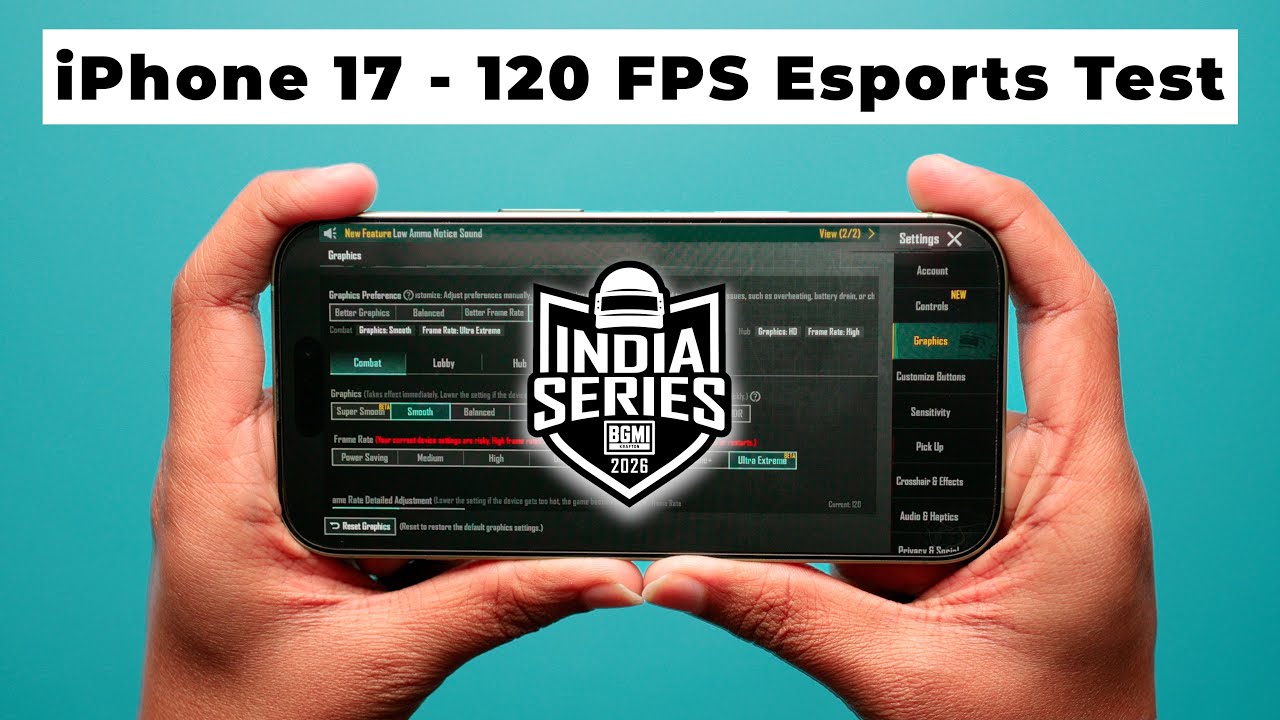 iPhone 17 - 120 FPS BGMI Competitive Tournament Extreme Test 🤯 - Heat & Battery Test 🔥