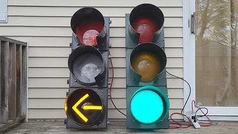 3-section Bi-modal Left Turn Flashing Yellow Arrow Signal With Regular 3-colored Signal.