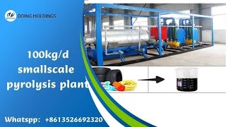 100kg/d small scale waste plastics/tyres pyrolysis plant running video