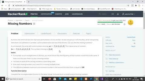 Solve Missing Numbers Hacker Rank problem using C#