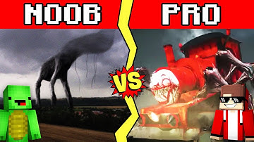 DAY 17 VS CHOO CHOO CHARLES Build Battle In Minecraft - NOOB VS PRO CHALLENGE - Maizen Mizen Parody