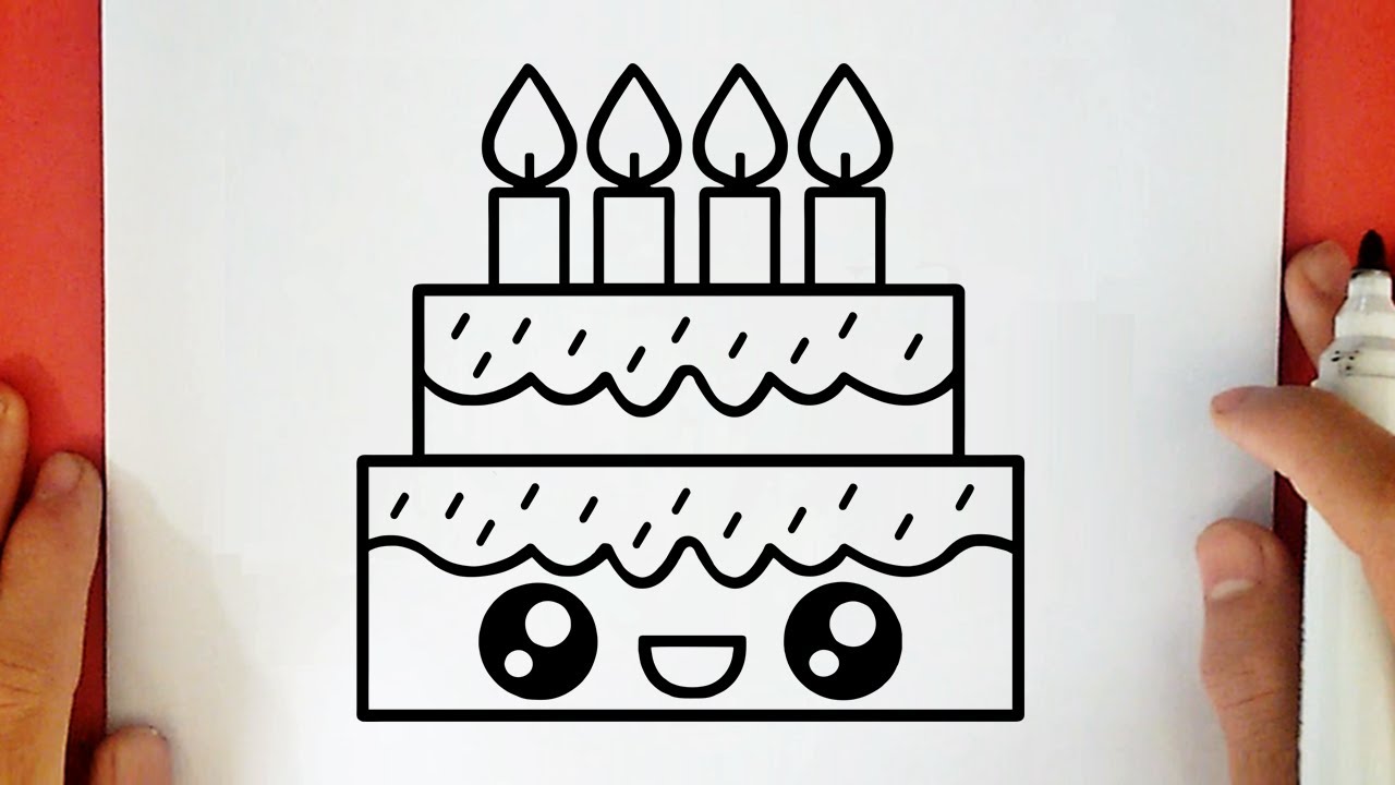 Comment Dessiner Un Gateau D Anniversaire Kawaii Youtube