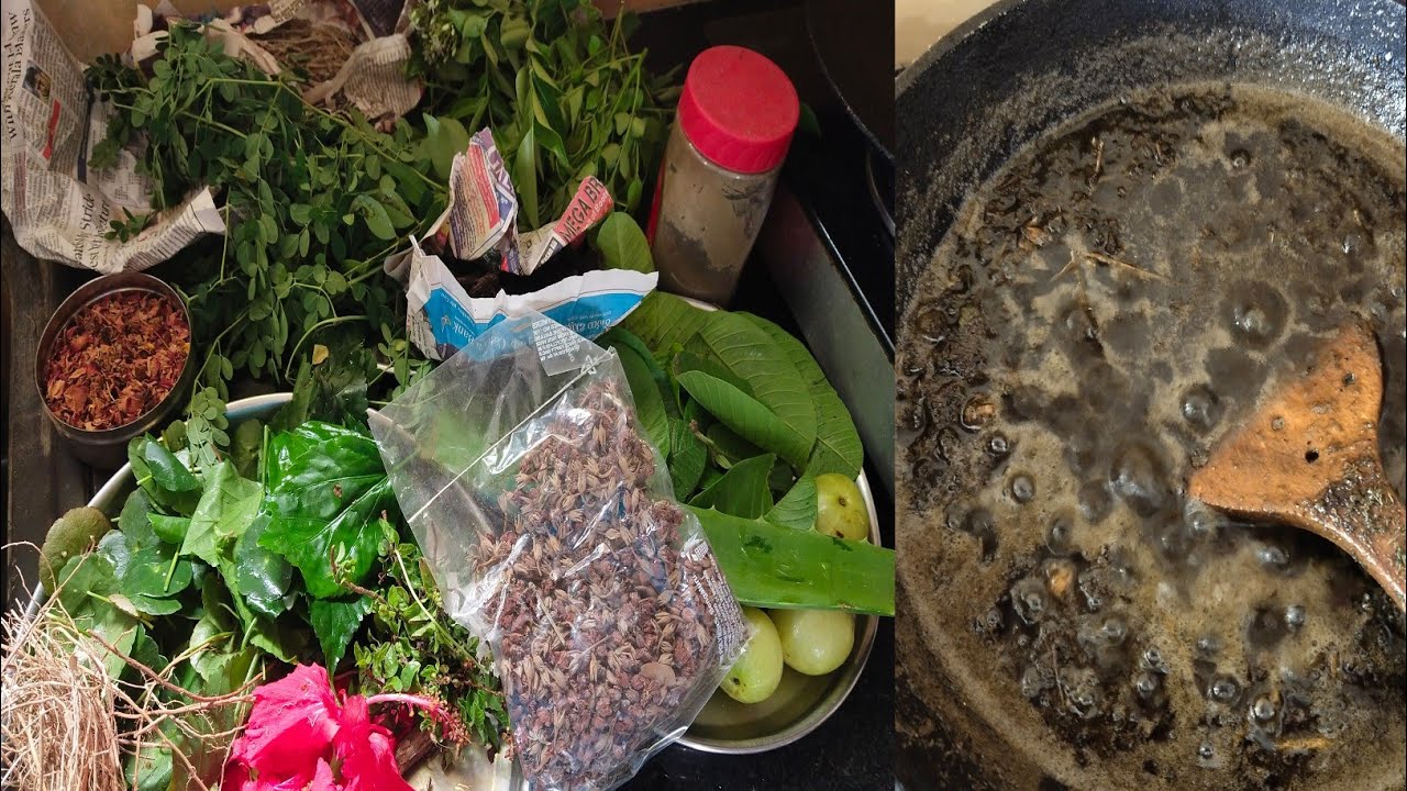 Kerala traditional homemade hair oil in Tamil / Kerala hair growth oil