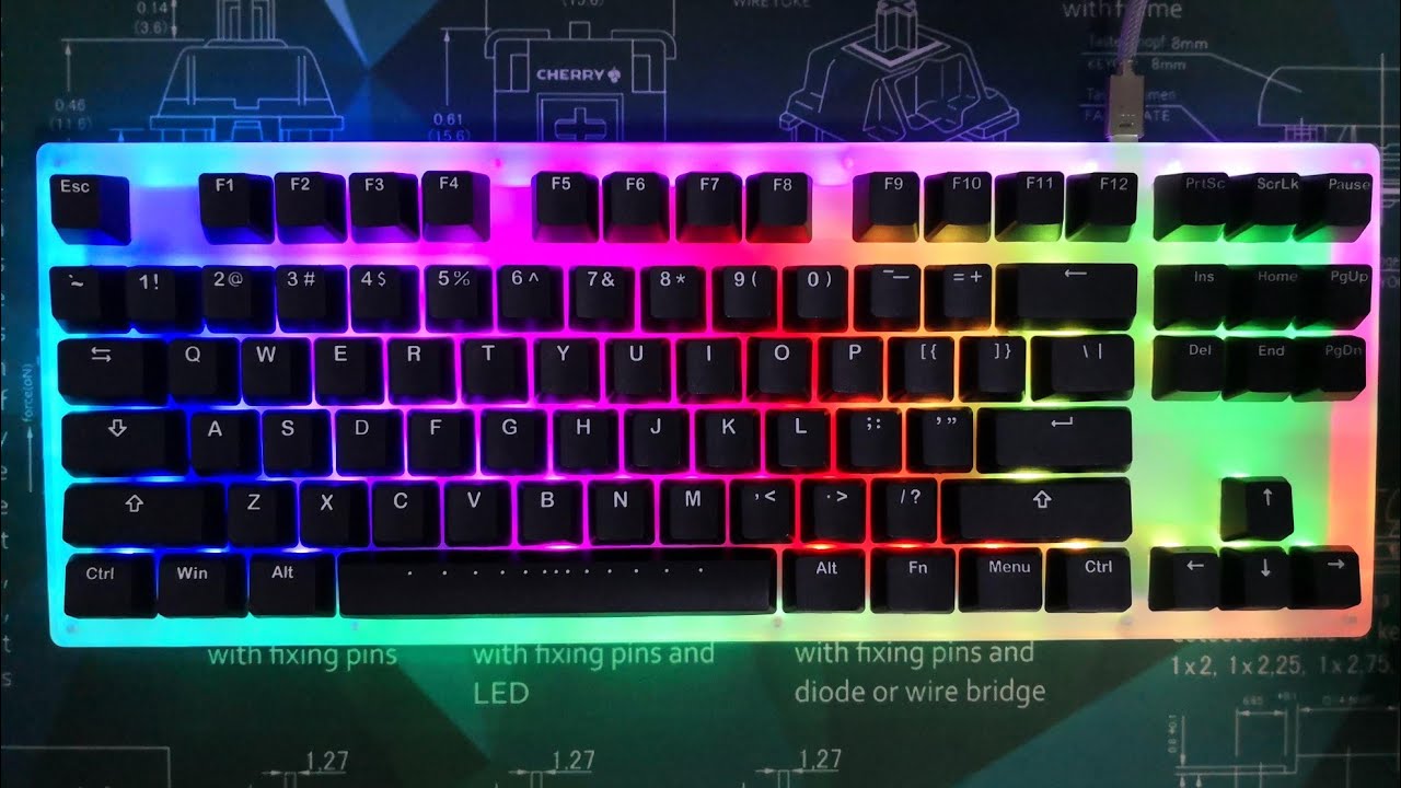 Womier K87 (North facing interference) with KTT Wine Red Opaque