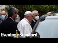 Greek priest yells 'heretic' as Pope Francis passes