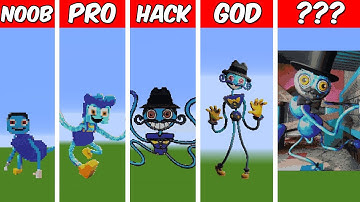 DADDY LONG LEGS Pixel Art Build in Minecraft ! Noob vs Pro vs Hacker vs God - Minecraft Animation