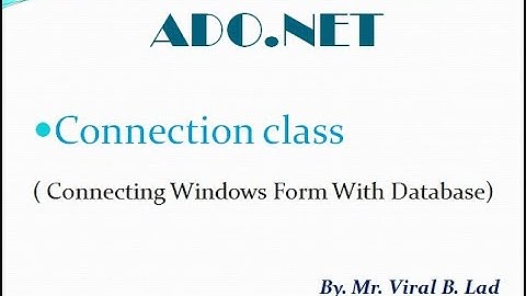 VB.NET : Connecting windows form with database