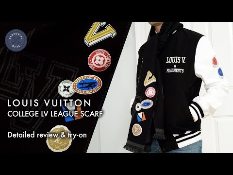 Louis Vuitton College LV League Scarf Men's FW17: Details & modeling 