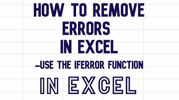 How to remove errors in Excel! How to use the iferror function video