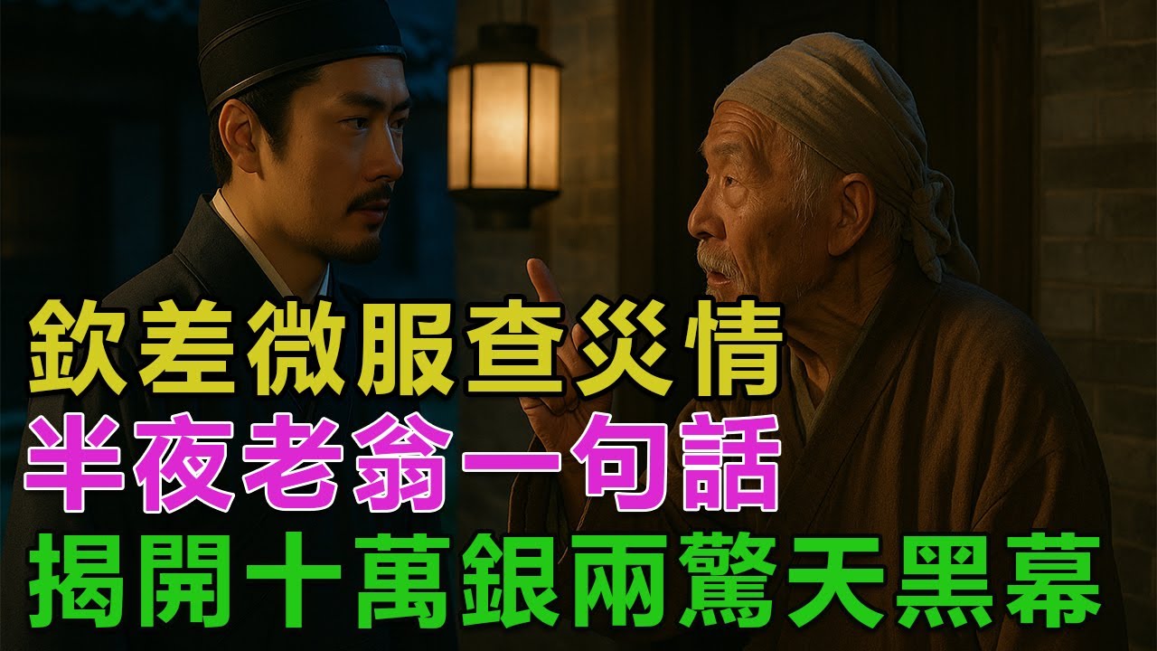 民間故事：欽差微服查災情，半夜老翁一句話，揭開十萬銀兩驚天黑幕