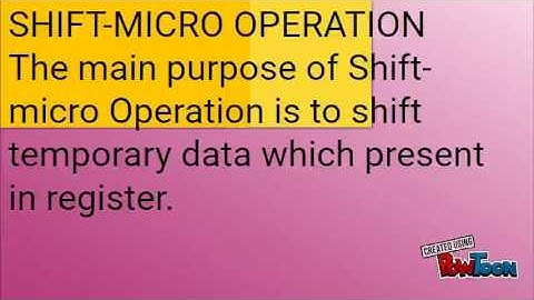 shift micro operation
