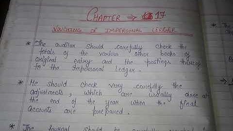 VOUCHING OF IMPERSONAL LEDGER||AUDITING ||VOUCHING OF IMPERSONAL LEDGER ||CHAPTER-17||PART-122||