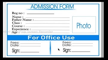 How to make an ADMISSION FORM in Corel Draw || Create Admission form in Corel Draw in 2022
