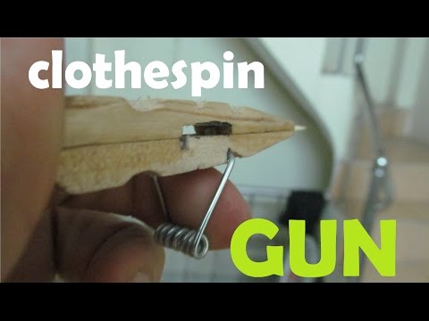 How To Make A Toothpick Gun By Clothespin | Homemade Weapon