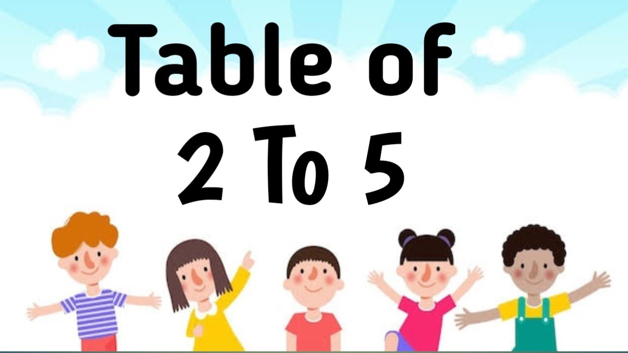 TABLE OF 2 to 5 || Learn Multiplication 2 to 5 || Maths table ...