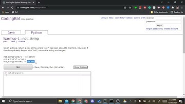 Coding Bat Problem 9 Not String