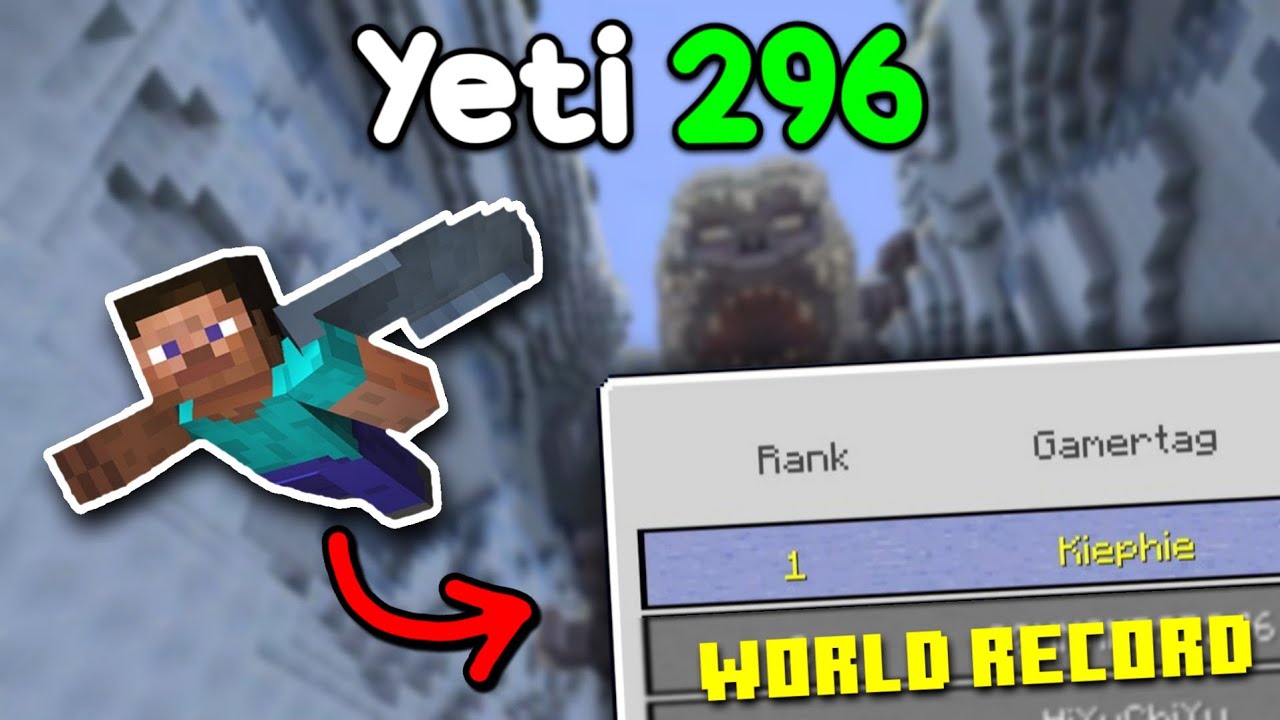 Minecraft Yete Minecraft Glide Yeti 296 Points (World Record) - YouTube