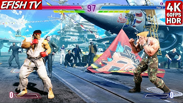 Ryu vs Guile (Hardest AI) - Street Fighter 6 | 4K 60FPS HDR