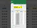 Excel Shortcut Ctrl + 1 👉 Hidden Power! One Shortcut 👉 Many Formats” ⚡ #shorts #ytshorts #excel