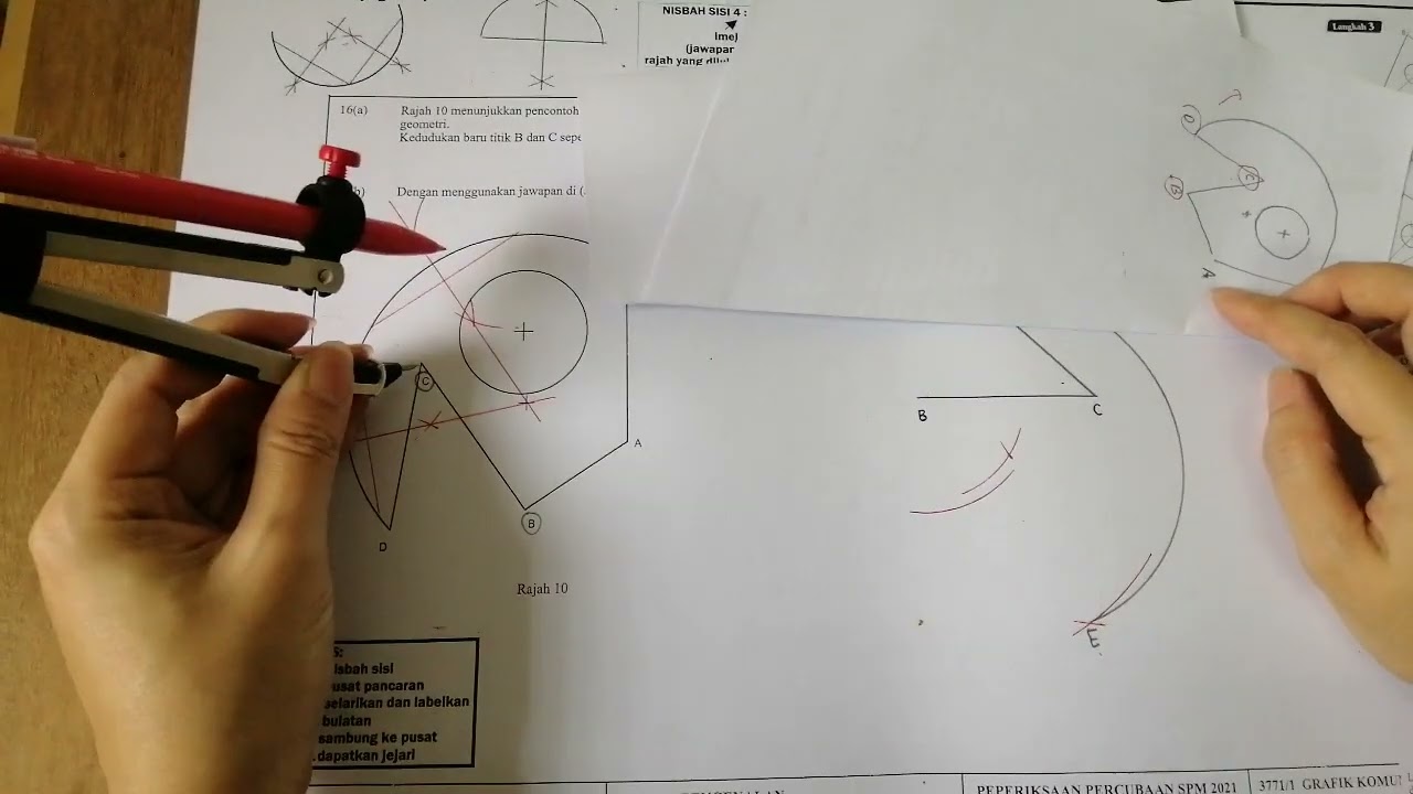 ulangkaji peperiksaan 1: lukis semula rajah Dan pembesaran pengecilan nisbah sisi