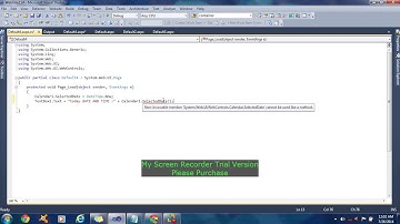 How To Use Calender Control In Asp.net C#