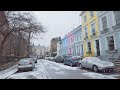London Winter Walk ❄︎ SNOWING in NOTTING HILL incl. Portobello Road