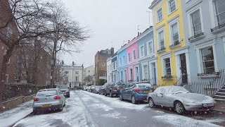 London Winter Walk ❄︎ SNOWING in NOTTING HILL incl. Portobello Road screenshot 5