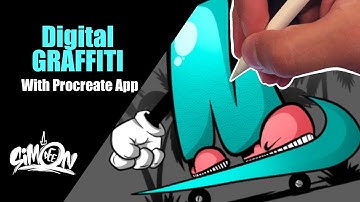 Graffiti Letters with procreate app ✏️   Digital letter N