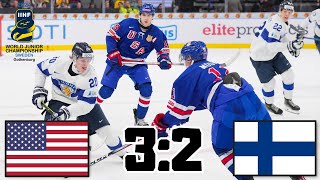 USA VS FINSKO SEMIFINÁLE MISTROVSTVÍ SVĚTA V HOKEJI U20 2024 SESTŘIH