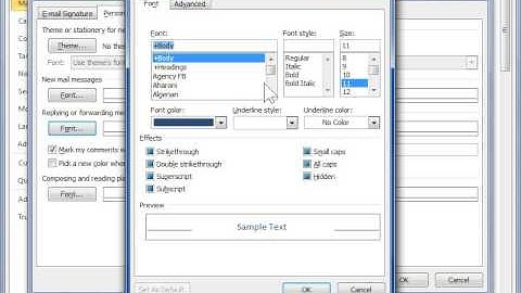 Outlook 2010 Change the Font of Messages