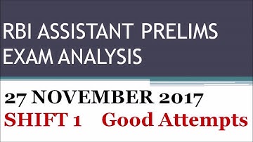 RBI ASSISTANT PRELIMS EXAM ANALYSIS  27 NOVEMBER 2017-18     SHIFT 1    Good Attempts