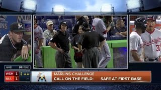 WSH@MIA: Safe call stands after challenge in 8th