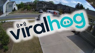 Package Thief Pretends to Be Homeowner || ViralHog