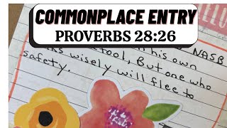 Bible Based Commonplacing / New Entry Using Two Bible Versions / Commonplace Book