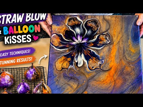 PURPLE LOVERS/ PEARLISED SIMPLICITY WOW / acrylic fluid art is amazing very eat beginner art 