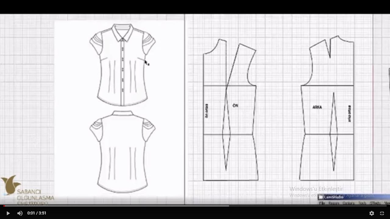 ayaklı gömlek yakalı bluz kalıbı 5  ( blouse model )