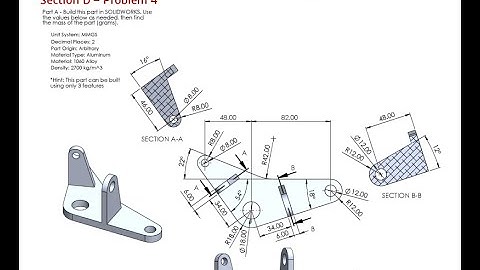 Solidworks CSWA Exam Practice | PART MODELLING | Section D - 4