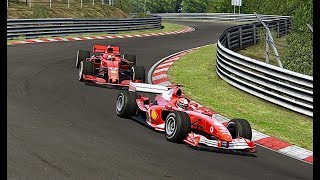 Ferrari F1 2018 vs Ferrari F1 2004 - Nordschleife