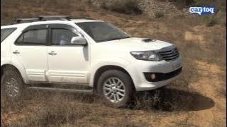 Toyota Fortuner off-roading video review, CarToq.com road test of 2012 Toyota Fortuner SUV India