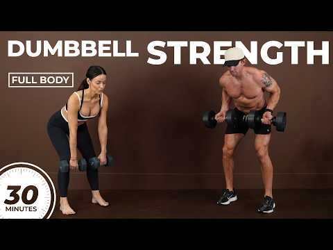 30 Min Full Body Strength Training At Home With Dumbbells 