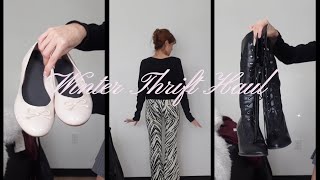 NEW YEAR, NEW WARDROBE | Try On Thrift Haul -Winter Finds
