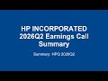HP INCORPORATED 2026Q2 : HP Inc. Q2 2026 Earnings: 9% Revenue Growth! 🚀