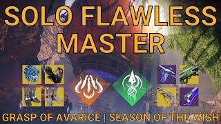 Solo Flawless MASTER Grasp of Avarice in 44 Minutes on Hunter | Season of the Wish (Destiny 2)